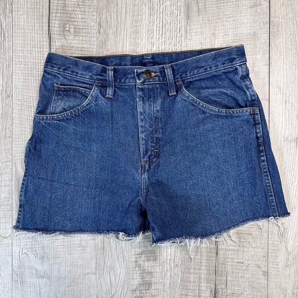Rustler Pants - WMNS Rustler Cut of Denim Dark Wash Jean Short 33 Blue Cut-Off Cowgirl High Rise